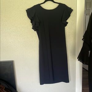 Elegant Black Ruffle Sleeve Dress